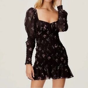 For Love & Lemons Black Dixon Mini Dress